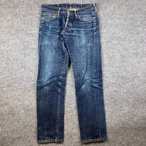 Japan Blue Jeans Mens 30x28 Blue Selvedge Denim Faded Honeycomb Slim Fit